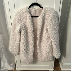 Chelsea & Violet Cream Faux Fur Jacket